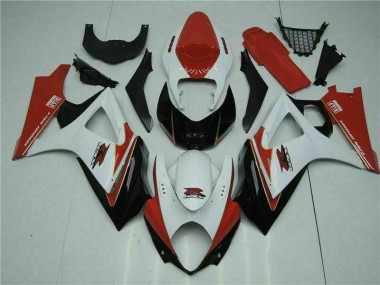 2007-2008 Rot Weiß Suzuki GSXR 1000 Motorrad Verkleidungen