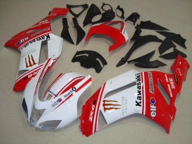 2007-2008 Rot und Weiß Kawasaki ZX6R Motorrad Verkleidung