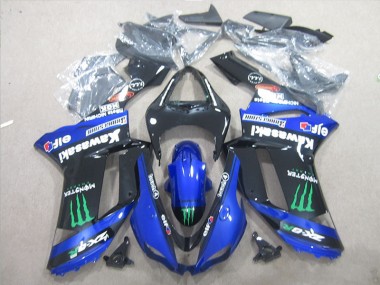 2007-2008 Schwarz Blau Grün Monster Kawasaki ZX6R Motorrad Verkleidung