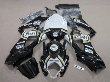 2007-2008 Schwarz Lucky Strike Weiß Motul Suzuki GSXR 1000 Motorrad Verkleidung