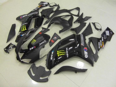 2007-2008 Schwarz Monster Kawasaki ZX6R Motorrad Verkleidung