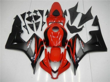2007-2008 Schwarz Rot Honda CBR600RR Motorrad Verkleidung Komplett Sets