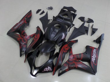 2007-2008 Schwarz Rot Honda CBR600RR Motorrad Verkleidung