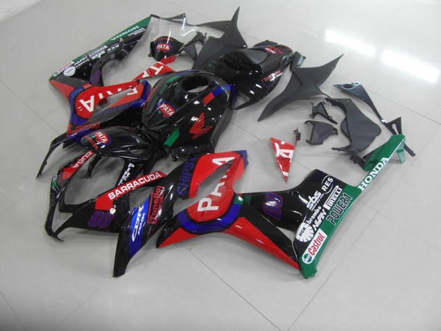 2007-2008 Schwarz Rot Pata Honda CBR600RR Motorrad Verkleidung 2007-2008 Schwarz Rot Pata Honda CBR600RR Motorrad Verkleidung
