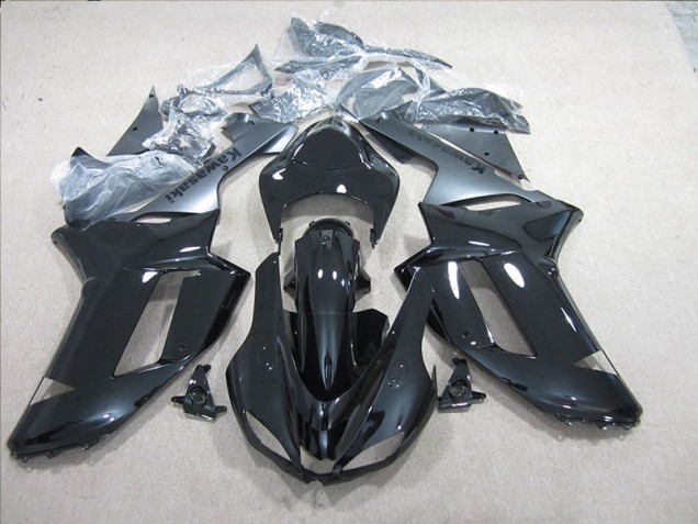2007-2008 Schwarz Silber Kawasaki ZX6R Motorrad Verkleidung