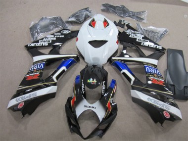 2007-2008 Schwarz Weiß Blau Suzuki GSXR 1000 Motorrad Verkleidung