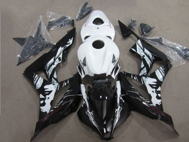 2007-2008 Schwarz Weiß Honda CBR600RR Motorrad Verkleidung