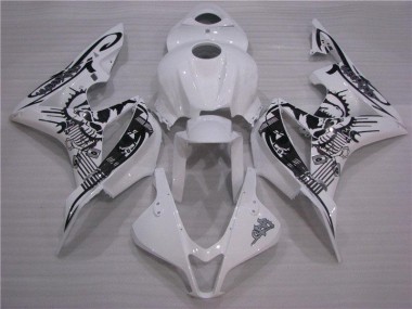 2007-2008 Schwarz Weiß Honda CBR600RR Motorrad Verkleidungen