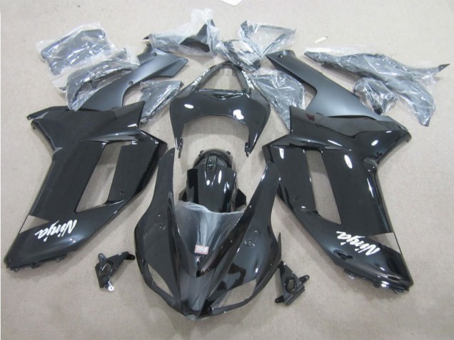 2007-2008 Schwarz Weiß Kawasaki ZX6R Motorrad Verkleidung