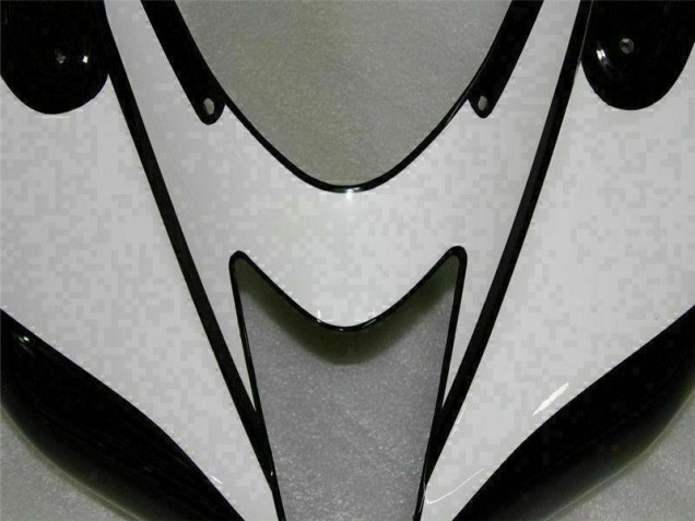 2007-2008 Schwarz Weiß Kawasaki ZX6R Motorrad Verkleidungen 2007-2008 Schwarz Weiß Kawasaki ZX6R Motorrad Verkleidungen