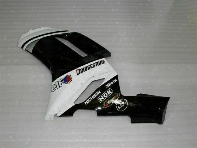 2007-2008 Schwarz Weiß Kawasaki ZX6R Motorrad Verkleidungen 2007-2008 Schwarz Weiß Kawasaki ZX6R Motorrad Verkleidungen