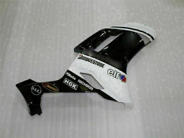 2007-2008 Schwarz Weiß Kawasaki ZX6R Motorrad Verkleidungen 2007-2008 Schwarz Weiß Kawasaki ZX6R Motorrad Verkleidungen