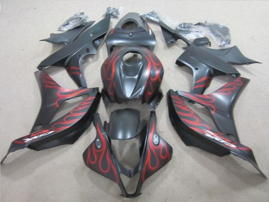 2007-2008 Schwarz mit roter Flamme Honda CBR600RR Motorrad Verkleidung