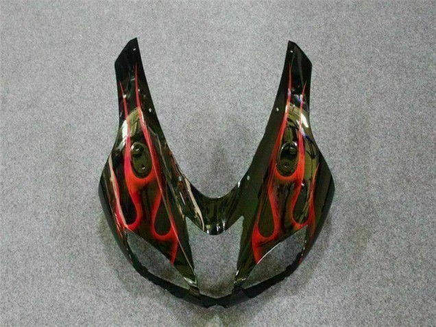 2007-2008 Schwarz rote Flamme Kawasaki ZX6R Motorrad Verkleidung 2007-2008 Schwarz rote Flamme Kawasaki ZX6R Motorrad Verkleidung