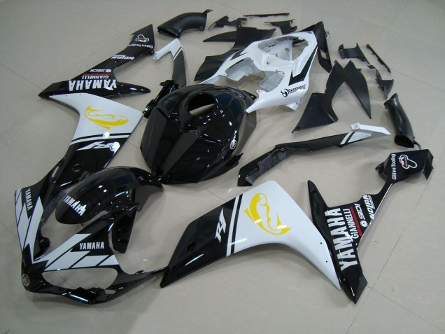 2007-2008 Schwarz weißer Dolphin Yamaha YZF R1 Motorrad Verkleidung