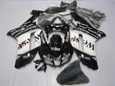 2007-2008 Schwarzer West Mobil Kawasaki ZX6R Motorrad Verkleidung