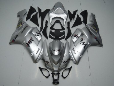 2007-2008 Silber West Kawasaki ZX6R Motorrad Verkleidung