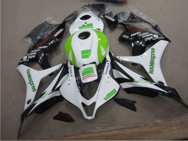 2007-2008 Weiß Grün Hannspree Honda CBR600RR Motorrad Verkleidung