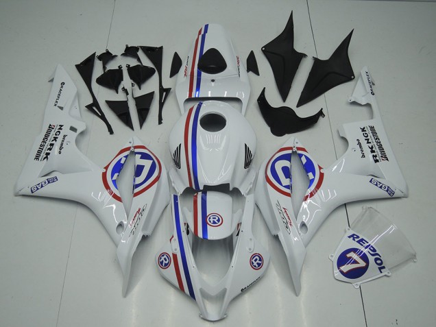 2007-2008 Weiß Honda CBR600RR Motorrad Verkleidungen 2007-2008 Weiß Honda CBR600RR Motorrad Verkleidungen