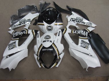 2007-2008 Weiß Lucky Strike Schwarz Motul Suzuki GSXR 1000 Motorrad Verkleidung