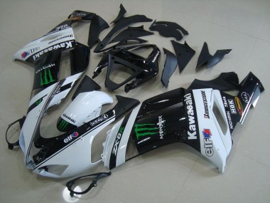 2007-2008 Weiß Monster Kawasaki ZX6R Motorrad Verkleidung