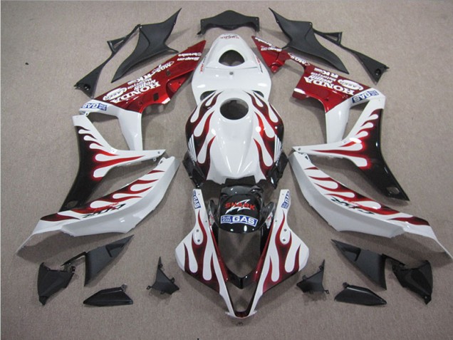 2007-2008 Weiß Rot Flamme Hai Honda CBR600RR Motorrad Verkleidung 2007-2008 Weiß Rot Flamme Hai Honda CBR600RR Motorrad Verkleidung