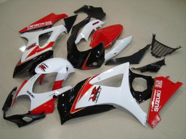 2007-2008 Weiß Rot Schwarz Suzuki GSXR 1000 Motorrad Verkleidung