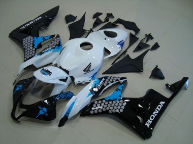 2007-2008 Weiß Schwarz Blau Honda CBR600RR Motorrad Verkleidung