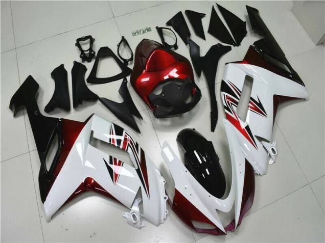 2007-2008 Weiß Schwarz Rot Kawasaki ZX6R Motorrad Verkleidung 2007-2008 Weiß Schwarz Rot Kawasaki ZX6R Motorrad Verkleidung