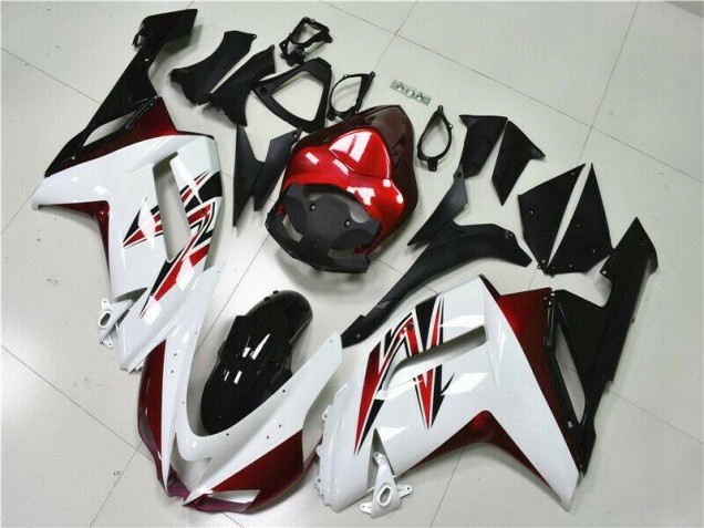2007-2008 Weiß Schwarz Rot Kawasaki ZX6R Motorrad Verkleidung 2007-2008 Weiß Schwarz Rot Kawasaki ZX6R Motorrad Verkleidung