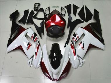 2007-2008 Weiß Schwarz Rot Kawasaki ZX6R Motorrad Verkleidung