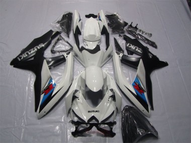 2007-2008 Weiß Schwarz Suzuki GSXR 1000 Motorrad Verkleidung