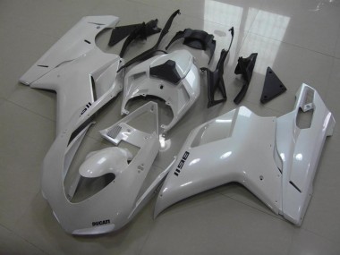 2007-2014 Birnenweiß schwarze Aufkleber Ducati 848 1098 1198 Motorrad Verkleidung