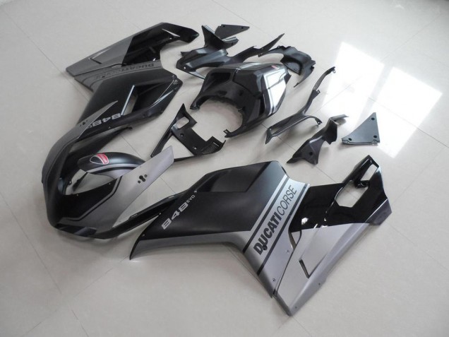 2007-2014 Matt Schwarzer Silber OEM Stil Ducati 848 1098 1198 Motorrad Verkleidung 2007-2014 Matt Schwarzer Silber OEM Stil Ducati 848 1098 1198 Motorrad Verkleidung