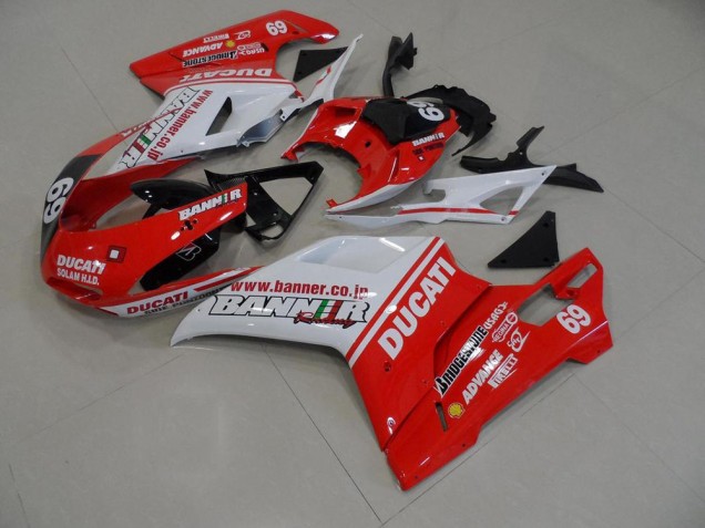2007-2014 Orange Banner 69 Ducati 848 1098 1198 Motorrad Verkleidung 2007-2014 Orange Banner 69 Ducati 848 1098 1198 Motorrad Verkleidung