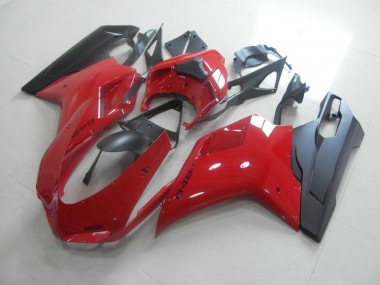 2007-2014 Rot Schwarz Ducati 848 1098 1198 Motorrad Verkleidung