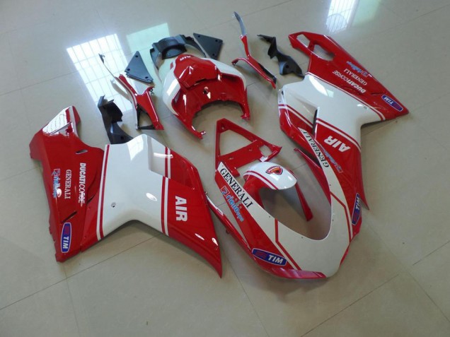 2007-2014 Rot Weiß Air Ducati 848 1098 1198 Motorrad Verkleidung 2007-2014 Rot Weiß Air Ducati 848 1098 1198 Motorrad Verkleidung