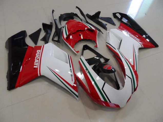 2007-2014 Rot Weiß Ducati 848 1098 1198 Motorrad Verkleidung 2007-2014 Rot Weiß Ducati 848 1098 1198 Motorrad Verkleidung