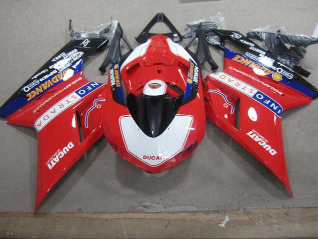 2007-2014 Rot Weiß Info Strada Ducati 1098 Motorrad Verkleidung 2007-2014 Rot Weiß Info Strada Ducati 1098 Motorrad Verkleidung