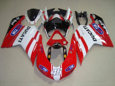 2007-2014 Rot Weiß Tim 46 Ducati 1098 Motorrad Verkleidung