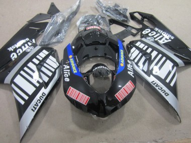 2007-2014 Schwarz Weiß Advance Alice Ducati 1098 Motorrad Verkleidung