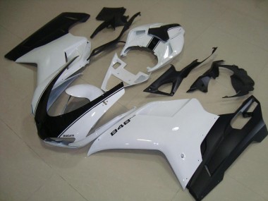 2007-2014 Weiß Matt Schwarz Ducati 848 1098 1198 Motorrad Verkleidung