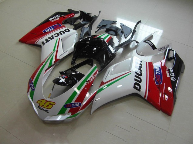 2007-2014 Weiß Rot 46 Ducati 1098 Motorrad Verkleidung 2007-2014 Weiß Rot 46 Ducati 1098 Motorrad Verkleidung