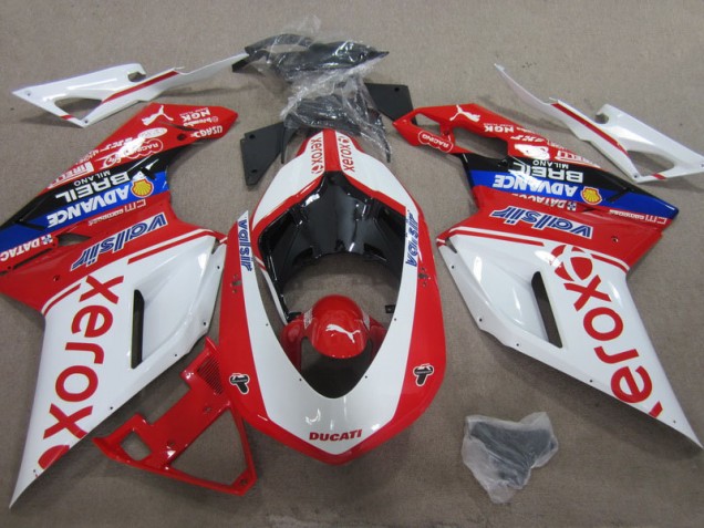 2007-2014 Weiß Rot Xerox Ducati 1098 Motorrad Verkleidung 2007-2014 Weiß Rot Xerox Ducati 1098 Motorrad Verkleidung