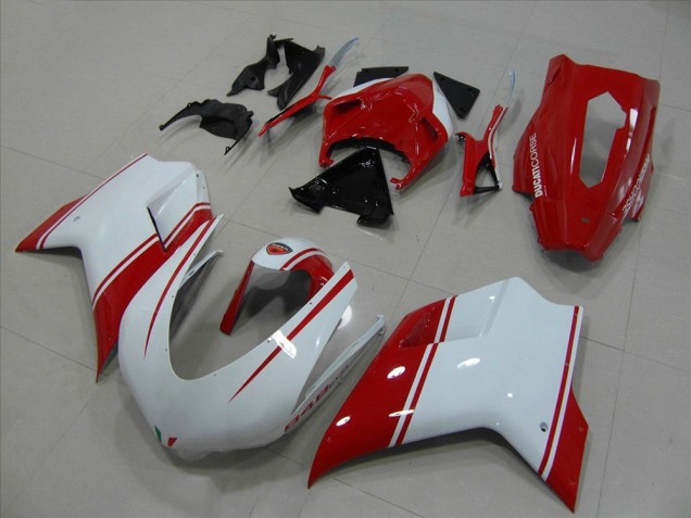 2007-2014 Weiß Und Rot Rennen Version Ducati 848 1098 1198 Motorrad Verkleidung 2007-2014 Weiß Und Rot Rennen Version Ducati 848 1098 1198 Motorrad Verkleidung
