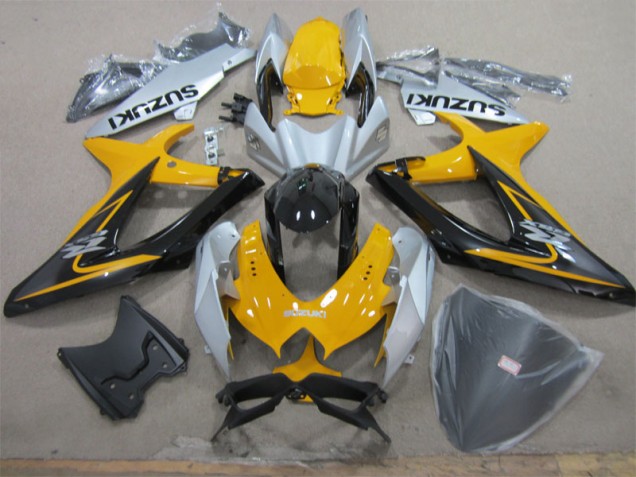 2008-2010 Gelb Weiß Schwarz Suzuki GSXR 600 Motorrad Verkleidung 2008-2010 Gelb Weiß Schwarz Suzuki GSXR 600 Motorrad Verkleidung
