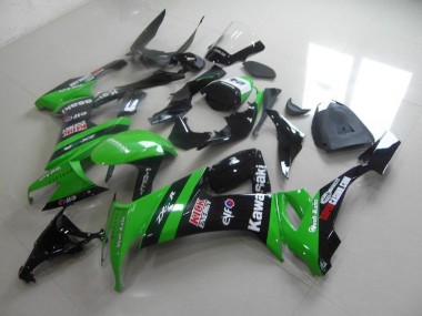2008-2010 Grün Schwarzer Kick Kawasaki ZX10R Motorrad Verkleidung