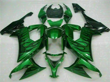 2008-2010 Grüne Flamme Kawasaki ZX10R Motorrad Verkleidung