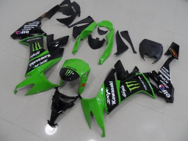 2008-2010 Grünes und Schwarz Monster Kawasaki ZX10R Motorrad Verkleidung