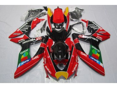 2008-2010 Rot Schwarz Jomo Suzuki GSXR 600 Motorrad Verkleidung